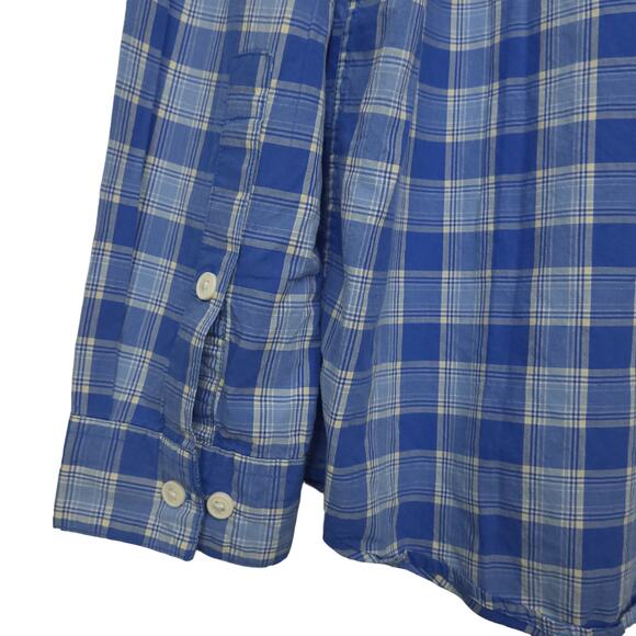 Columbia Men's Long Sleeve Button-Down Shirt Size XL Blue & White Plaid Outdoor - Picture 12 of 16